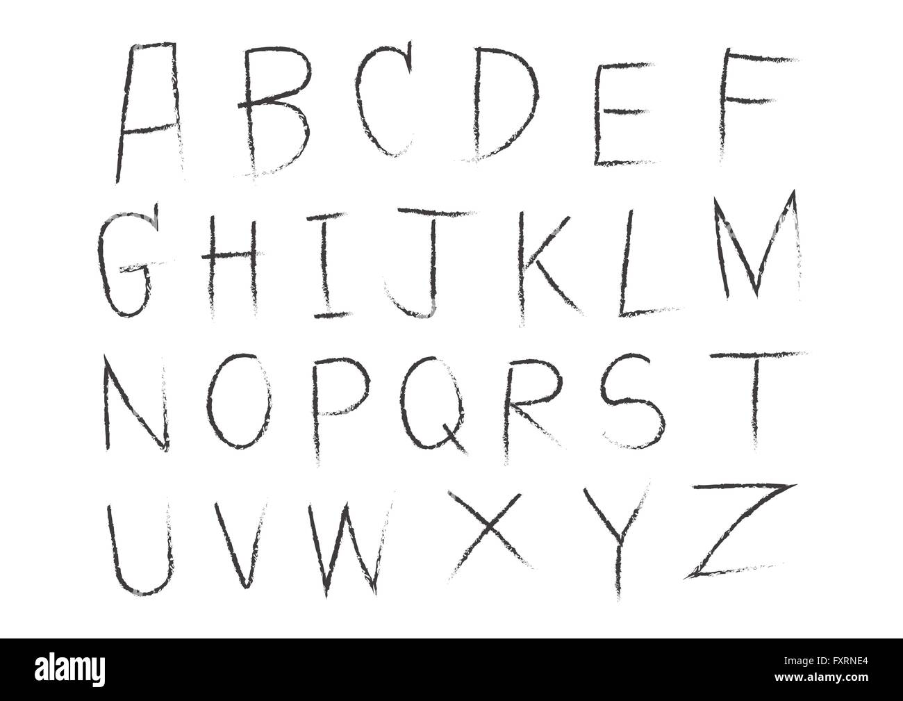 Hand drawn letters alphabet written with brush Stock Vector Image & Art ...