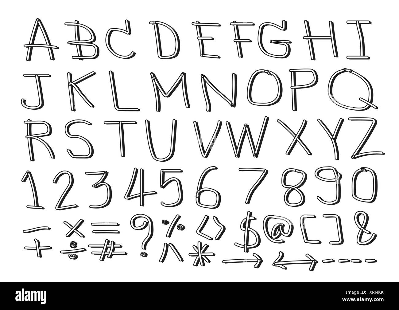 Hand drawn letters font Stock Vector Image & Art - Alamy