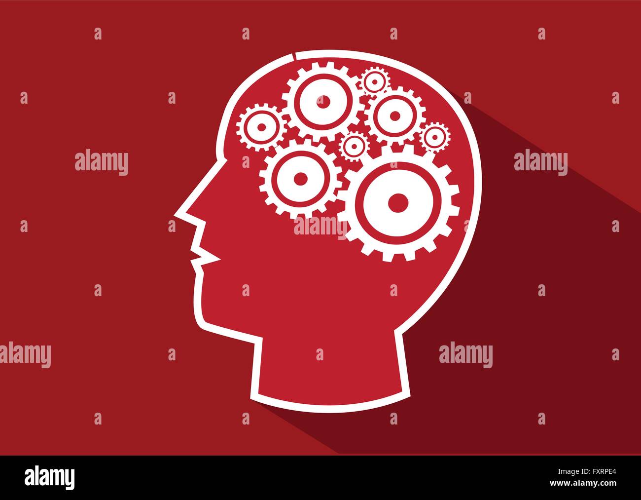 Human head and gears brain idea concept Stock Vector Image & Art - Alamy