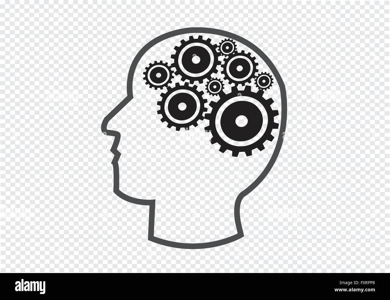 Human head and gears brain idea concept Stock Vector Image & Art - Alamy