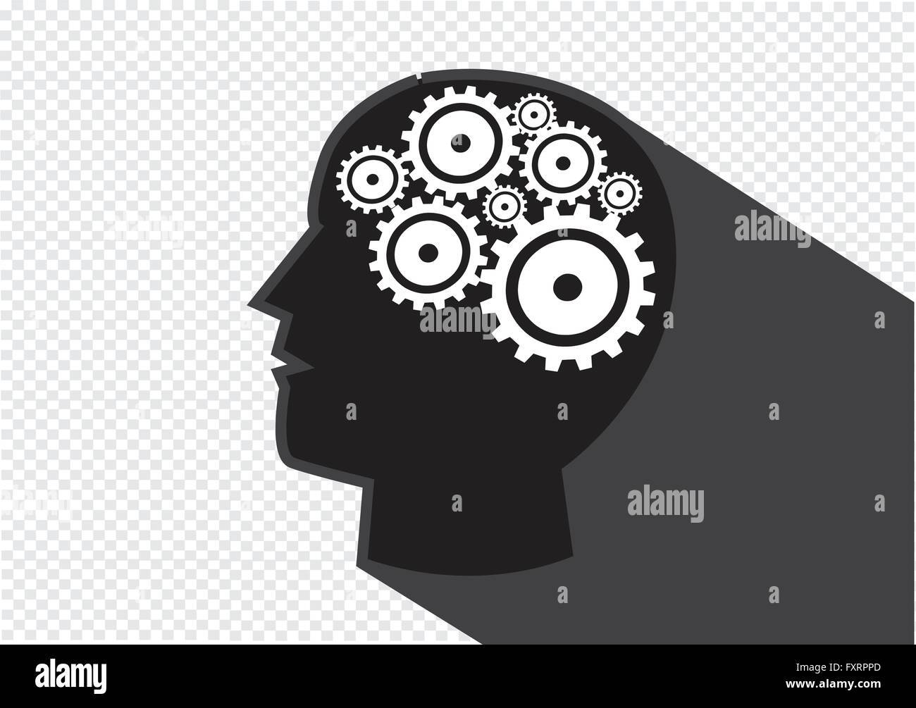 Human head and gears brain idea concept Stock Vector Image & Art - Alamy