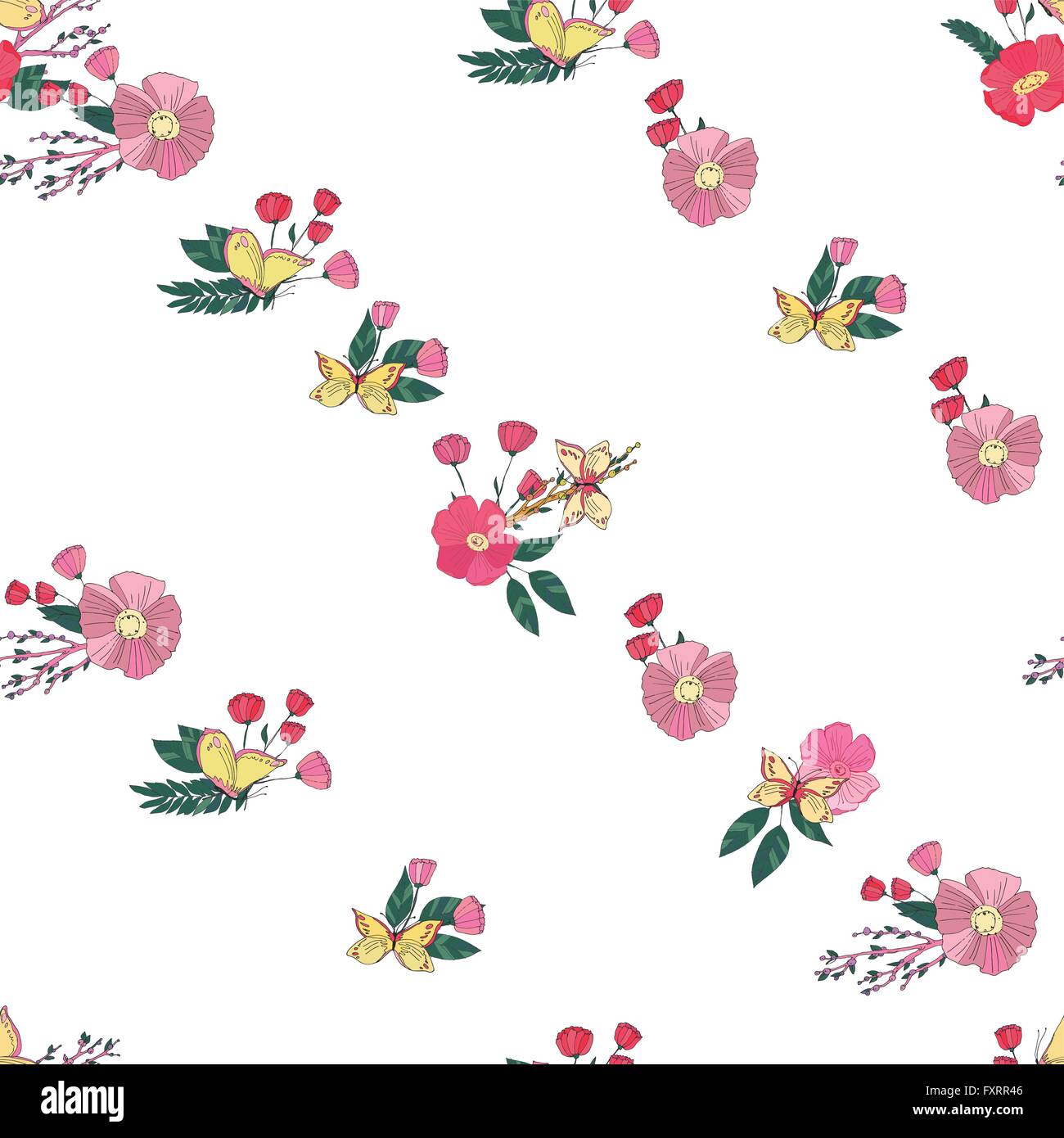 Floral Seamless Vintage Wildflowers Pattern Stock Vector Image & Art ...