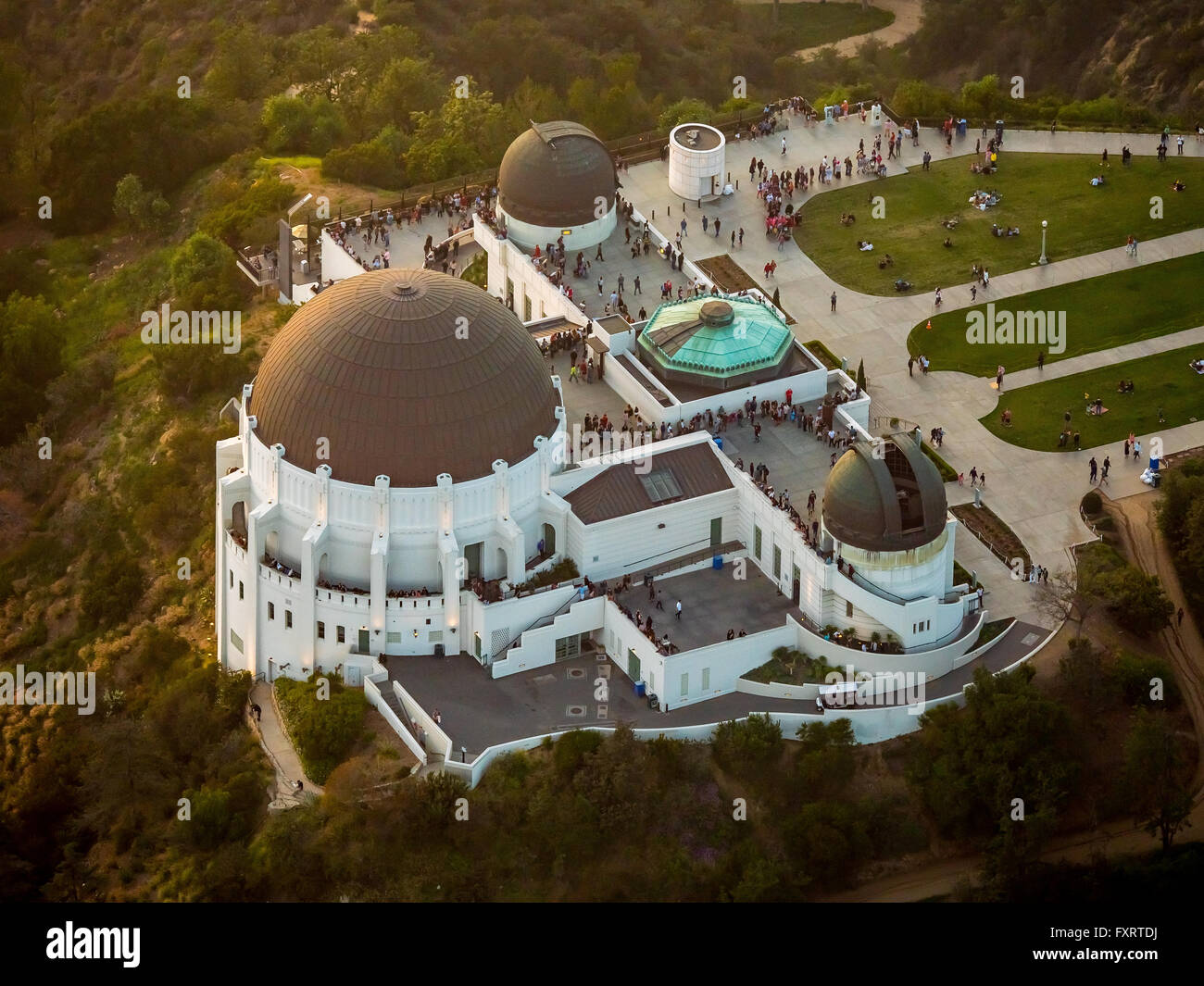 Aerial view, Griffith Observatory, Observatory over the city, Los Angeles, Los Angeles County