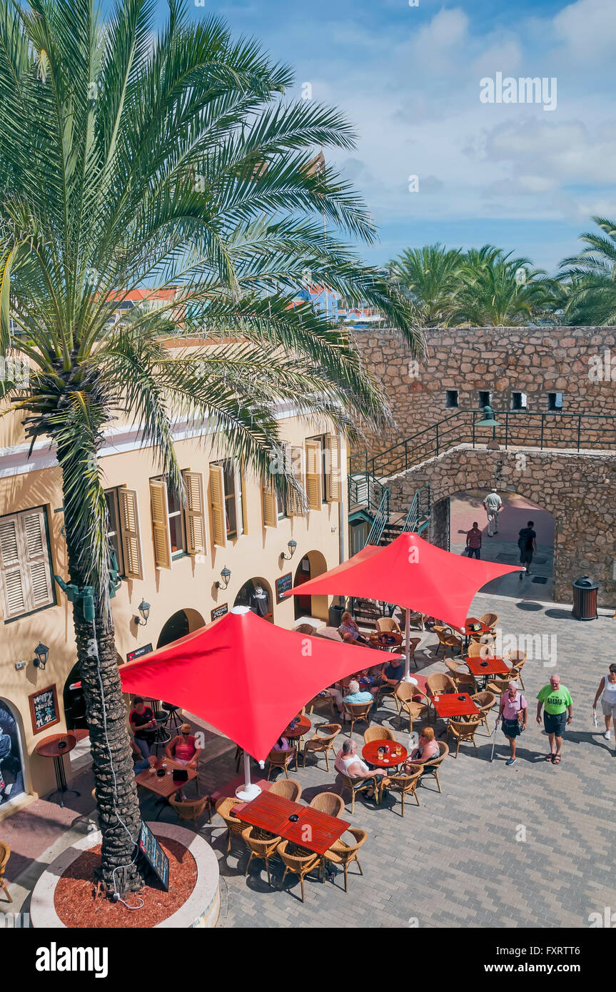 Renaissance Curacao Resort & Casino Douwe Egberts Café outdoor courtyard  Otrobanda  Willemstad Curacao Stock Photo