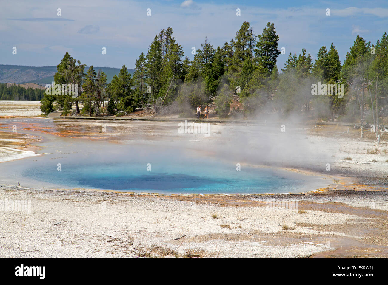 Celestine Pool at Fountain Paint Pot, Yellowstone National Park Stock Photo