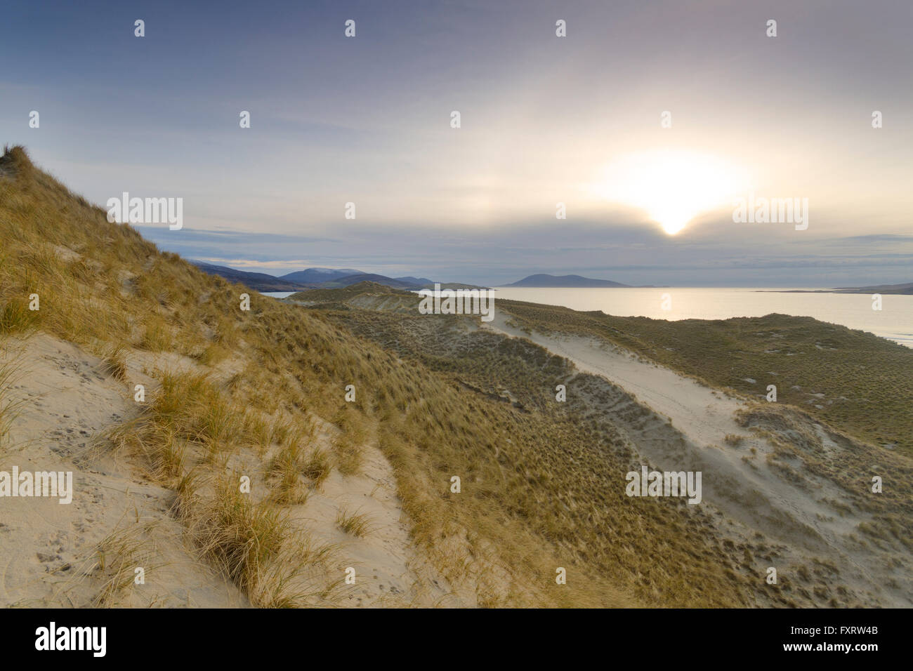 Luskentyre sand dunes, isle of Harris Stock Photo