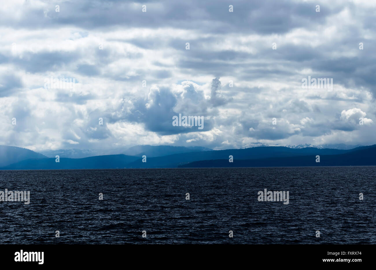Storm Clouds Over Mountains And Lake Tahoe Stock Photo - Alamy