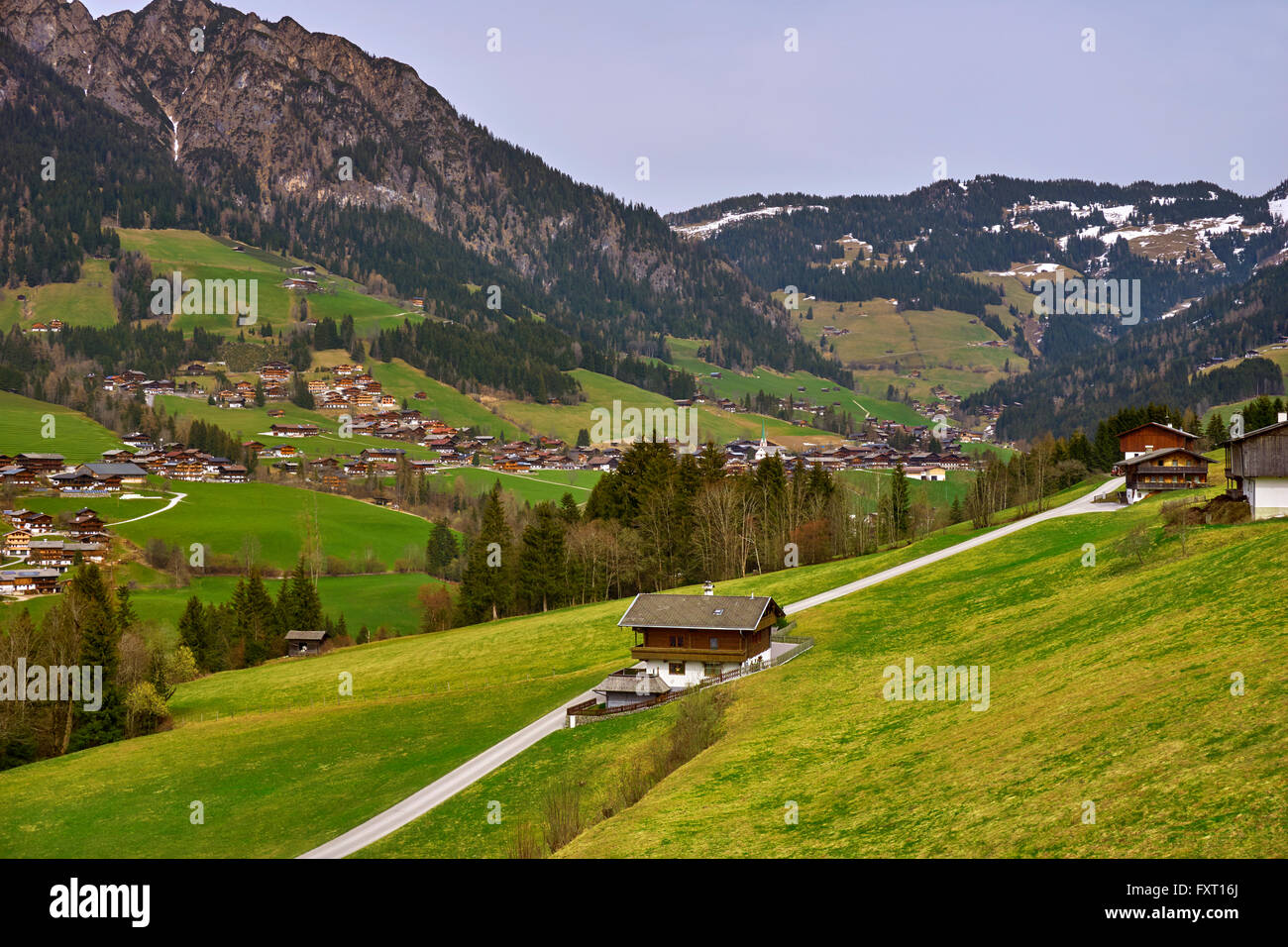 Alpbach in Alpbachtal, near Brixlegg, Tyrol, Austria Stock Photo