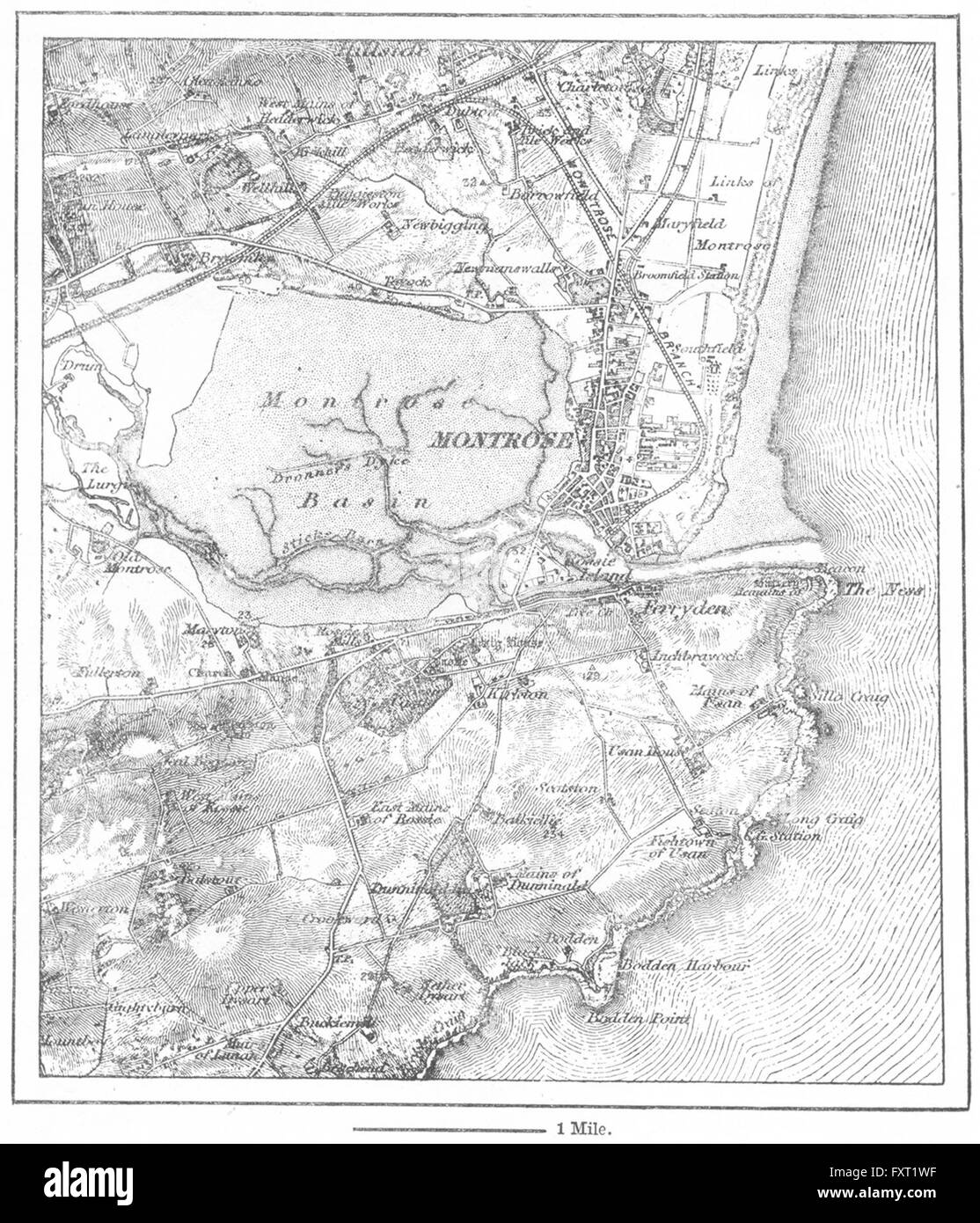 SCOTLAND: Montrose, sketch map, c1885 Stock Photo