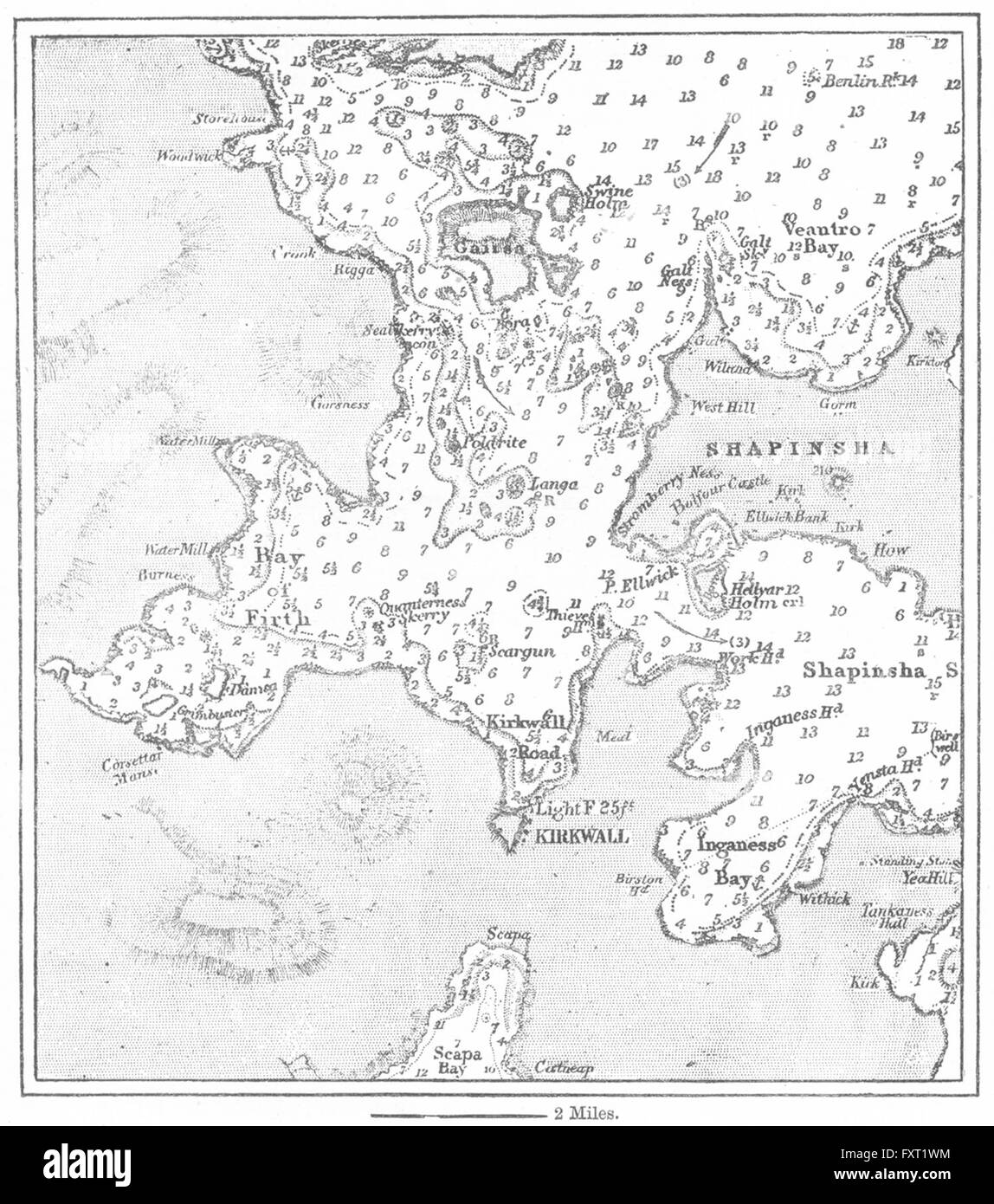 SCOTLAND: Kirkwall, sketch map, c1885 Stock Photo