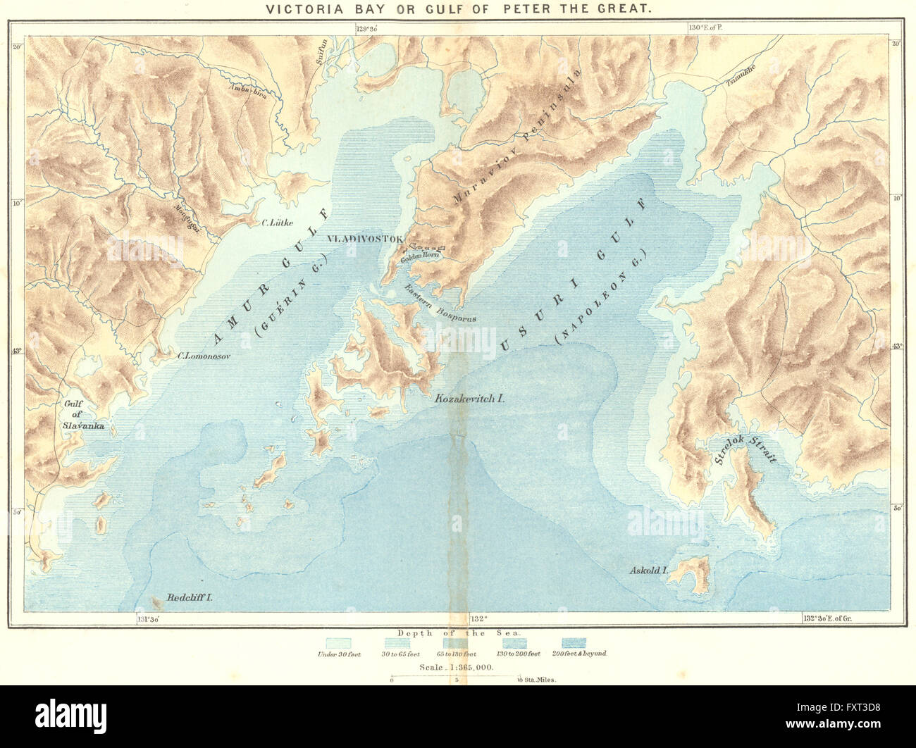 Карта залива петра великого и побережья приморского края подробная