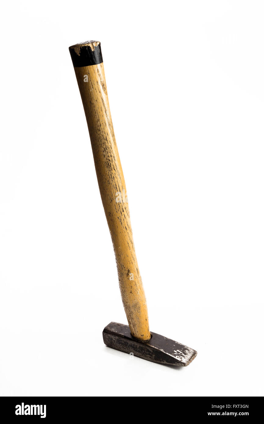 Small list hammer standing on the hammer head Stock Photo