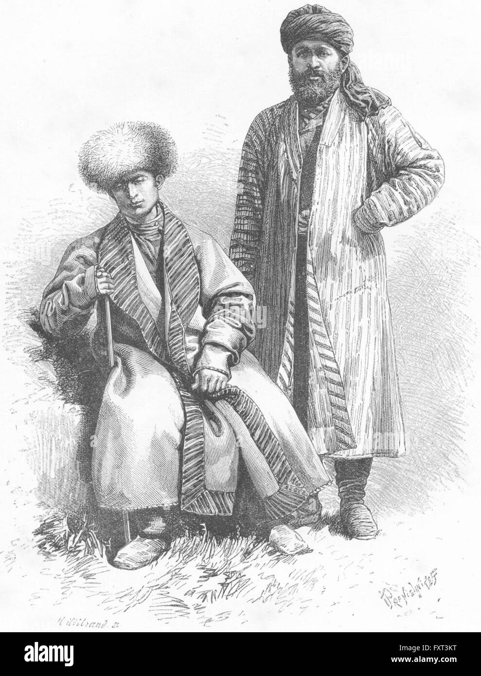 UZBEKISTAN: Tajiks of Bukhara, antique print c1885 Stock Photo