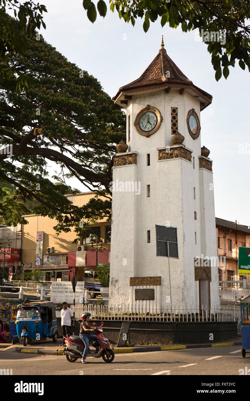 Sri Lanka, Kandy, Zacky Ismael memorial clock tower, outside, the Bus Stand Stock Photo
