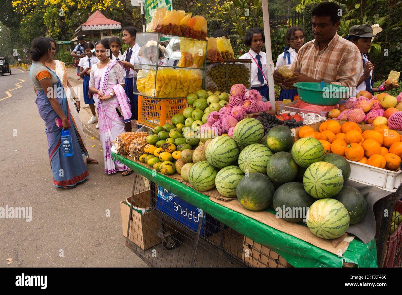 Sri Lanka, Kandy, Peradeniya, fruit stall outside Botanical Gardens Stock Photo