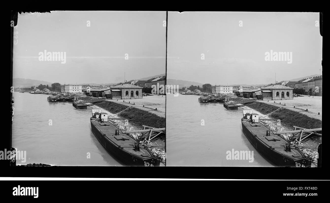 Donau in Linz, Oberösterreich Stock Photo