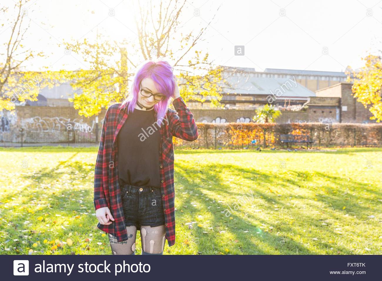 Purple Dyed Hair Stock Photos Purple Dyed Hair Stock Images Alamy