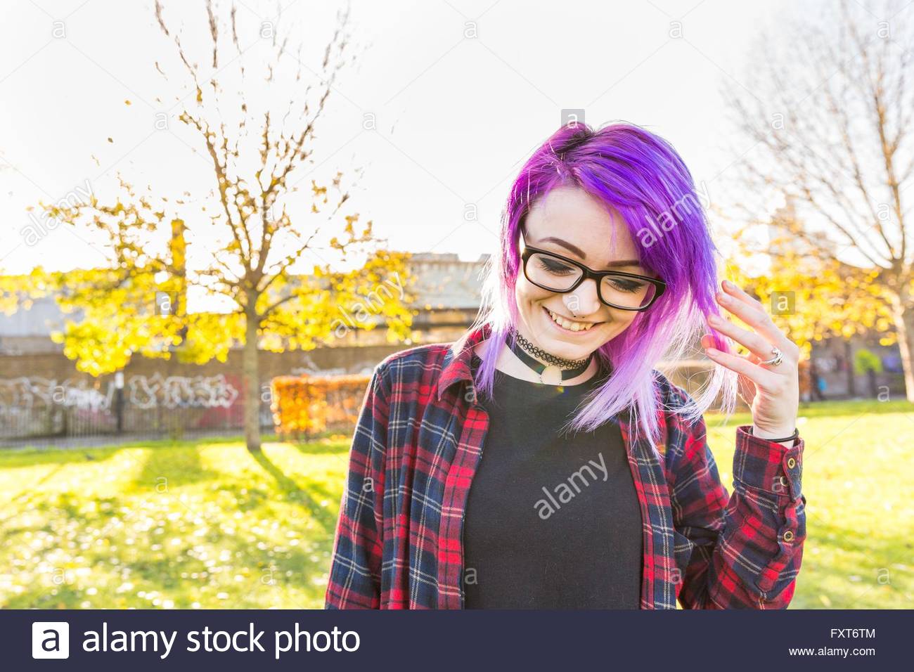 Purple Dyed Hair Stock Photos Purple Dyed Hair Stock Images Alamy