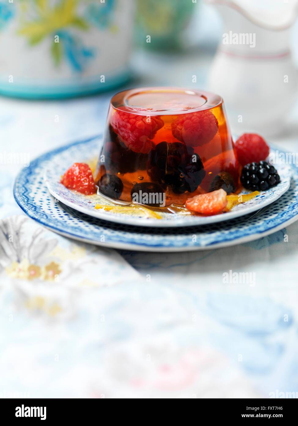 Jelly, strawberries, blackberries Stock Photo Alamy