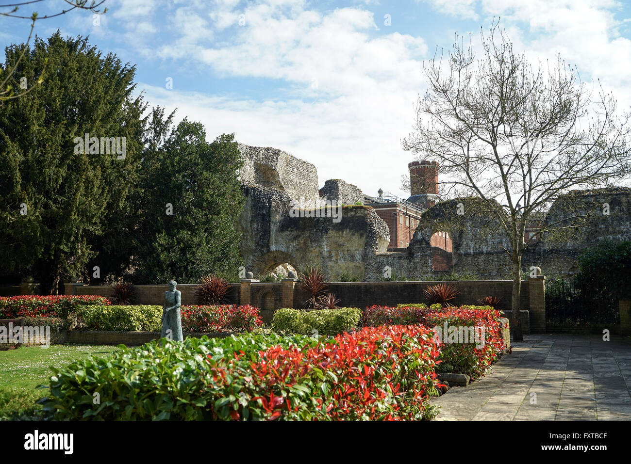 Private Garden with Sculpture by Elisabeth Frink Abbey Ruins and HM