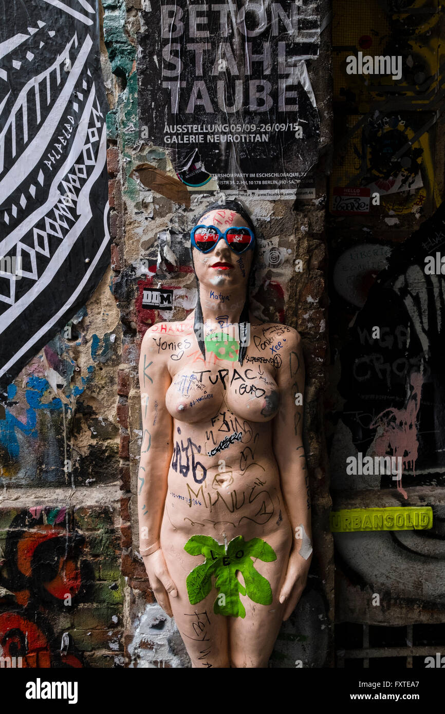 Outdoor art installation sculpture in courtyard at Hackesche Hofe in Mitte Berlin Germany Stock Photo