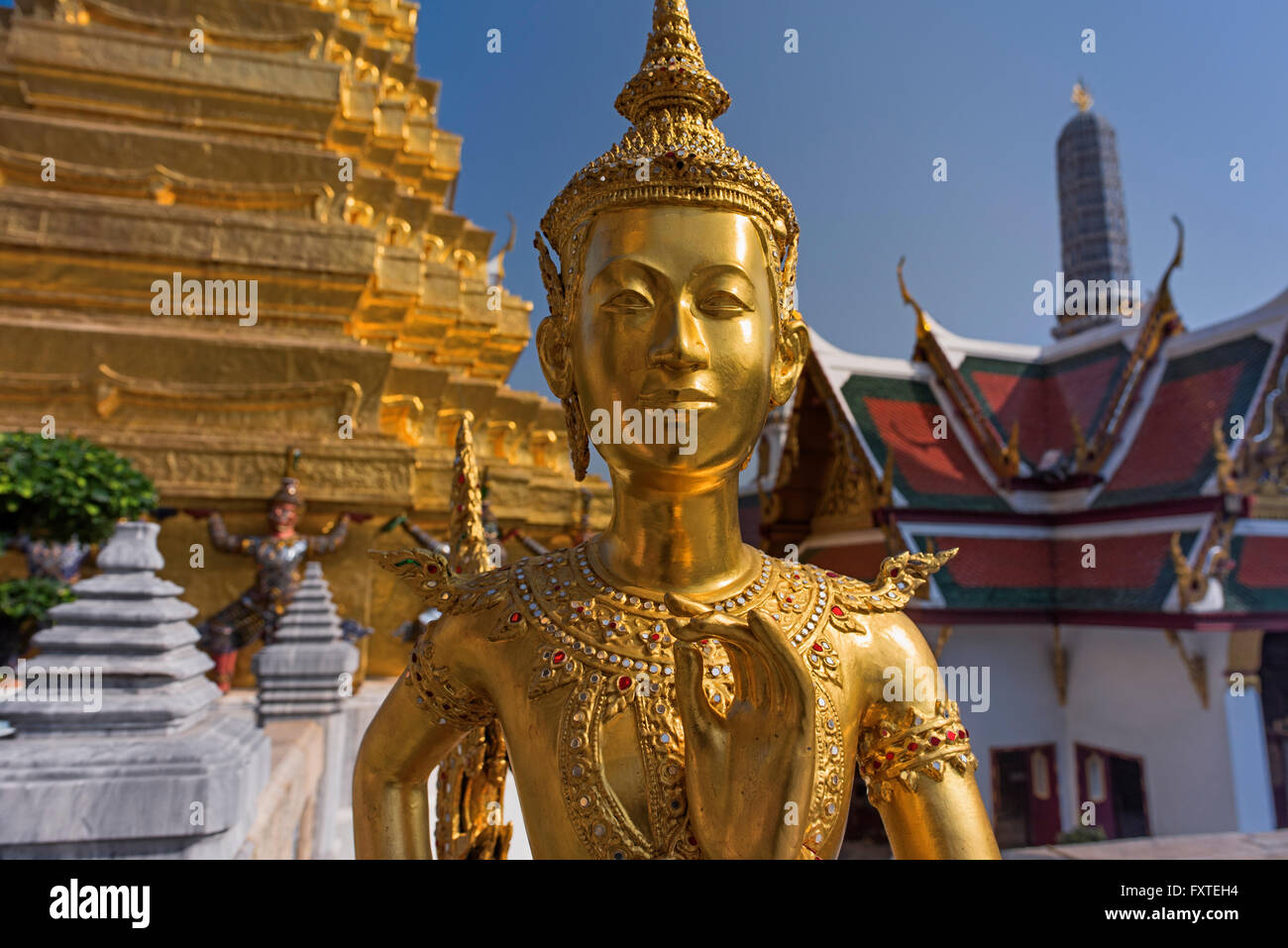 Kinnaree statue Wat Phra Kaew Grand Palace Bangkok Thailand Stock Photo