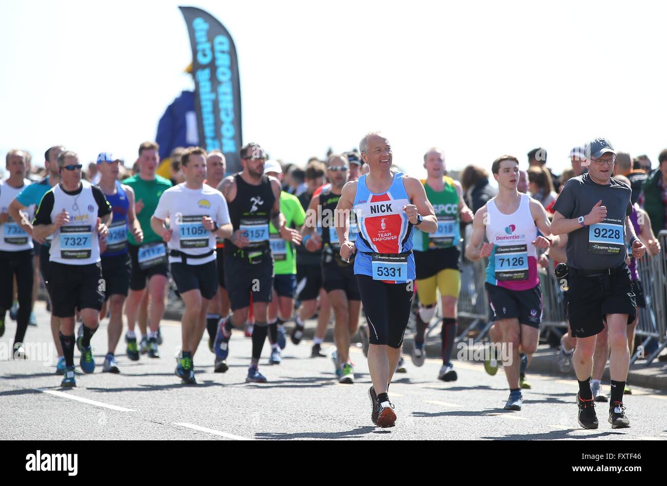 Runners take part in the 2016 Brighton Marathon. Stock Photo