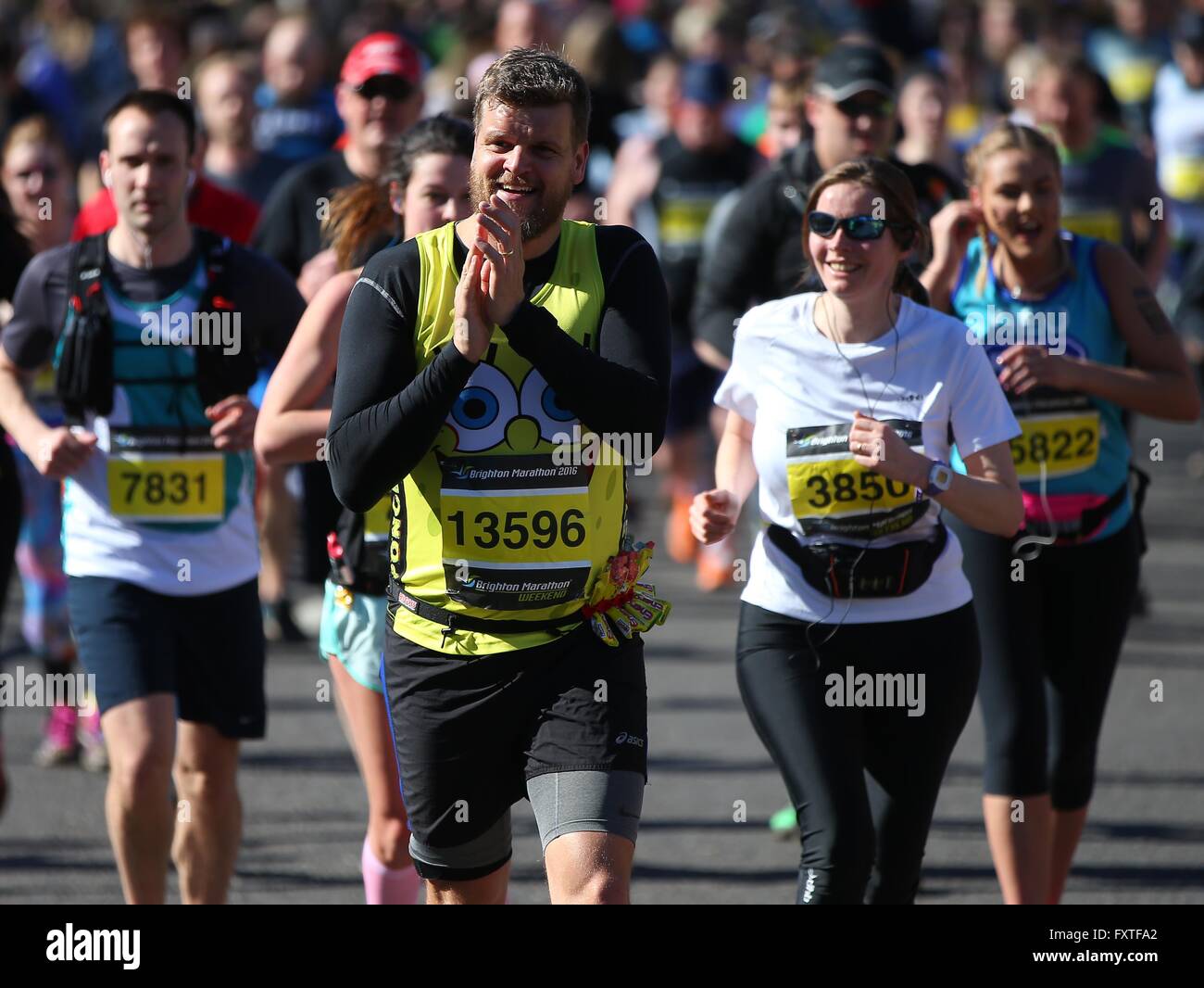 Runners take part in the 2016 Brighton Marathon. Stock Photo