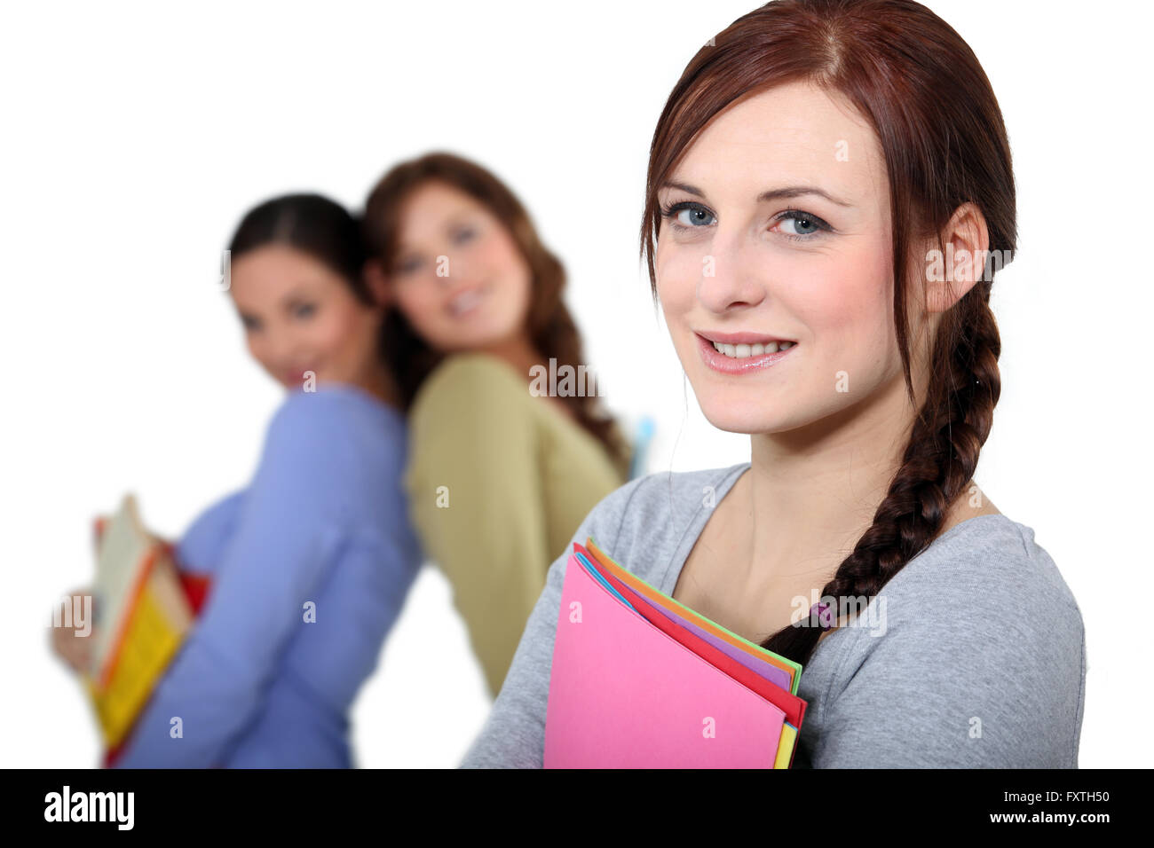 Girl File Set Young women with files Stock Photo - Alamy