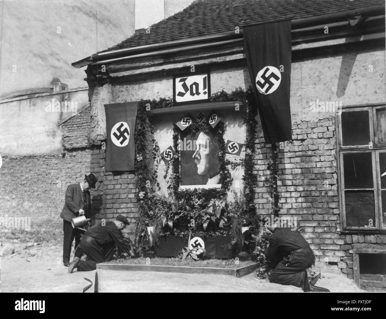 Propaganda für die Volksabstimmung Stock Photo