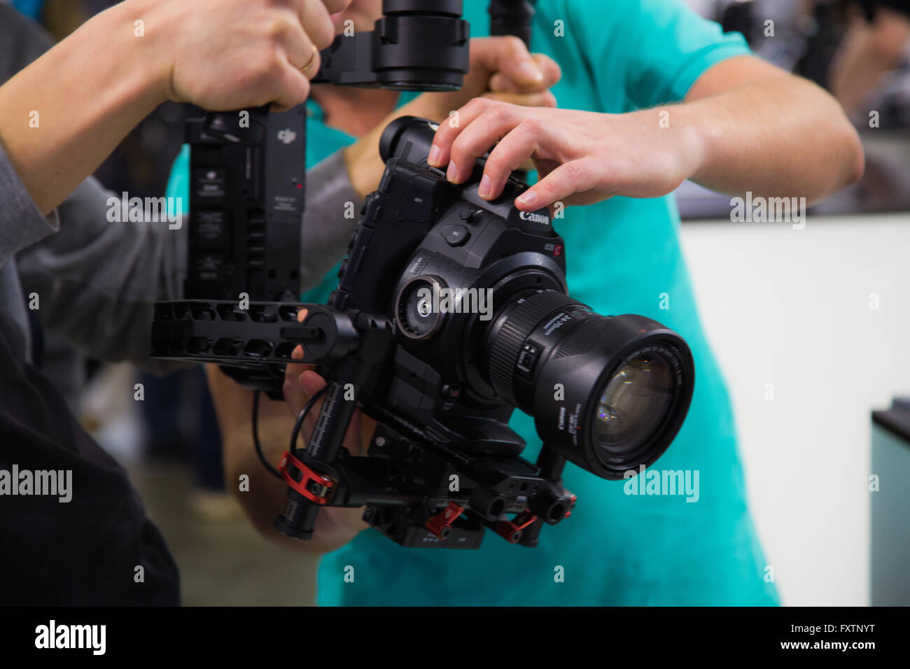 Steadicam two-handed camera Stock Photo