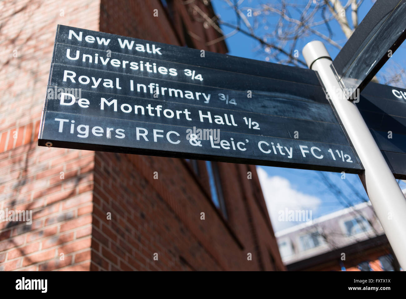 Leicester City Direction Signs Stock Photo Alamy
