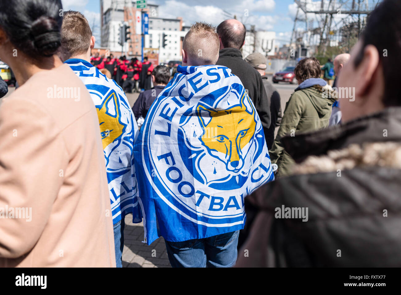 Leicester City Football Club Supporters And Fans 2016,UK. Stock Photo