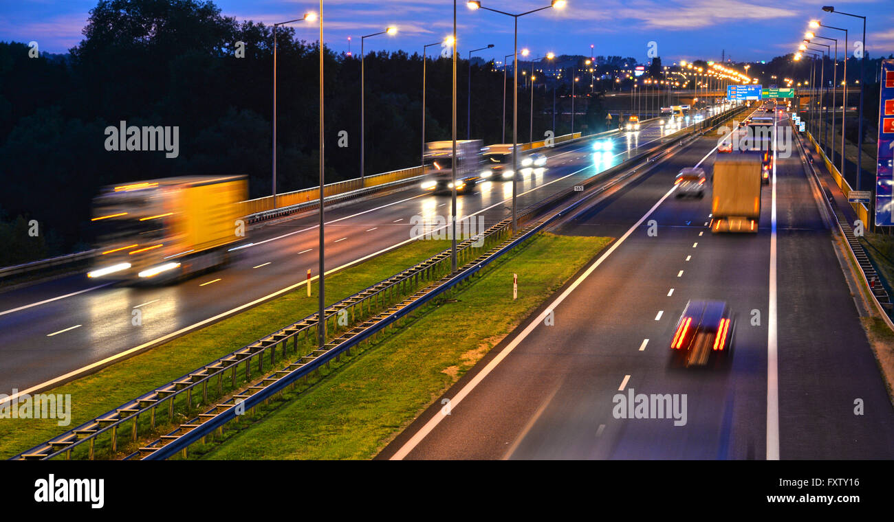 Controlledaccess highway in Poznan, Poland Stock Photo Alamy