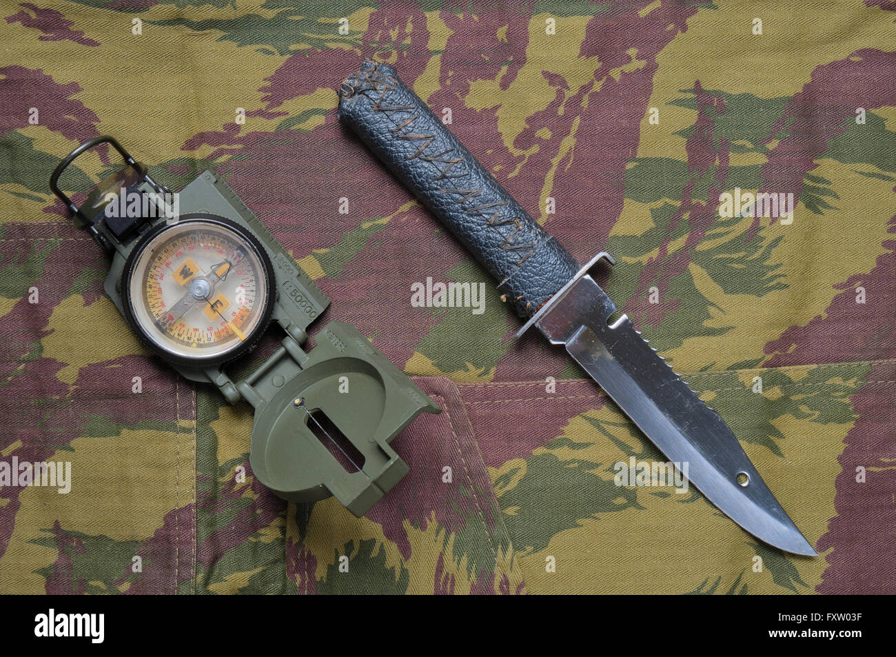 Compass and knife tactical and survival outdoor theme trail hires