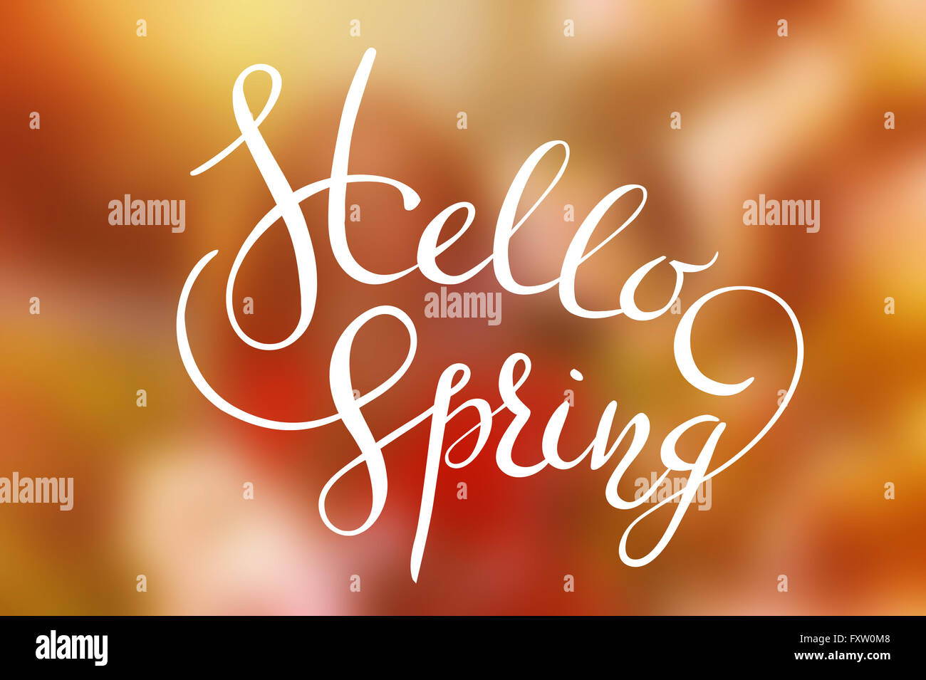 Hello Spring letters on a colorful background Cute lettering design ...