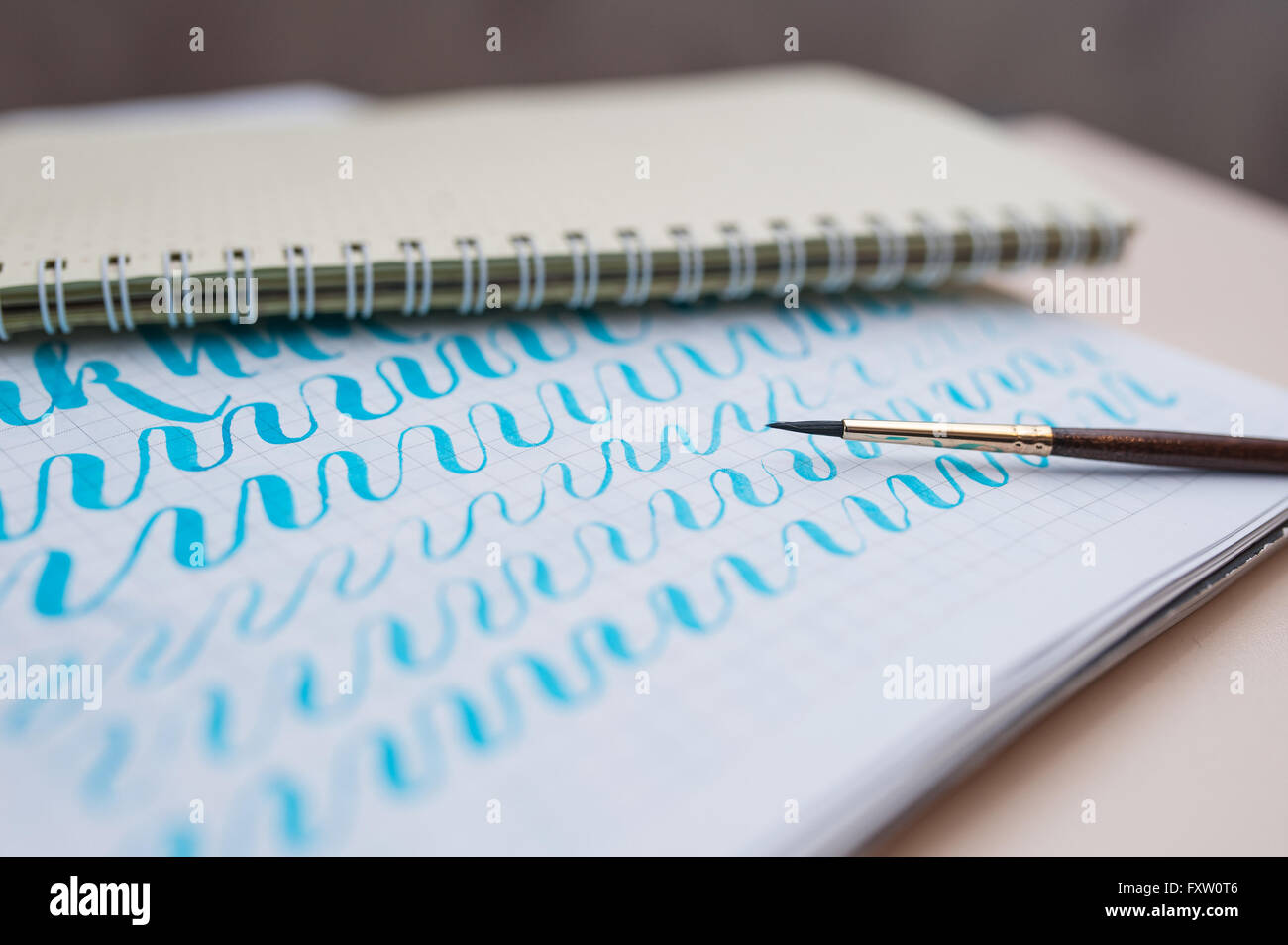 Hand drawn lettering background. Lettering brush calligraphy on paper ...