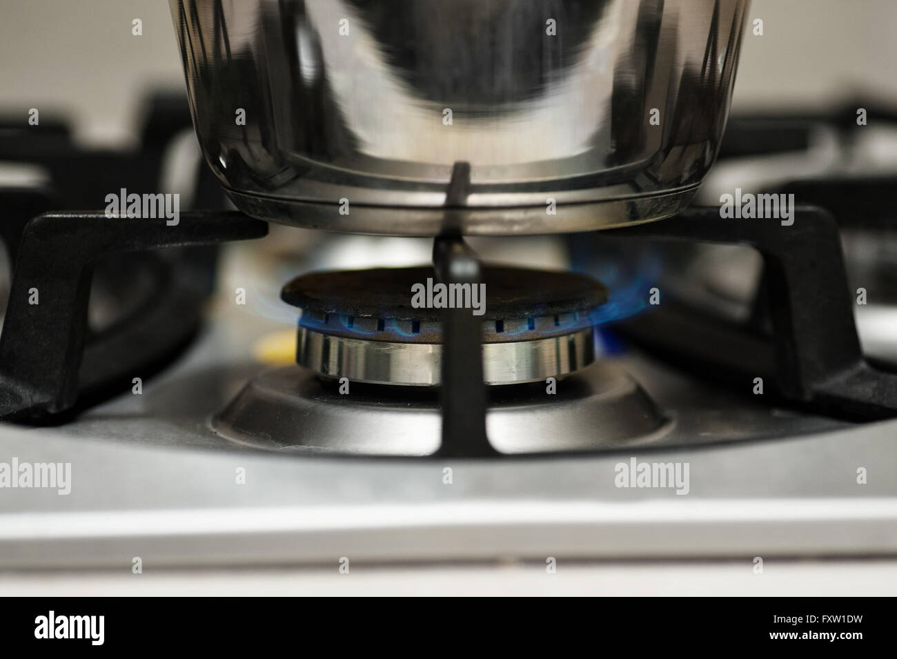 gas burning from a kitchen stove Stock Photo Alamy