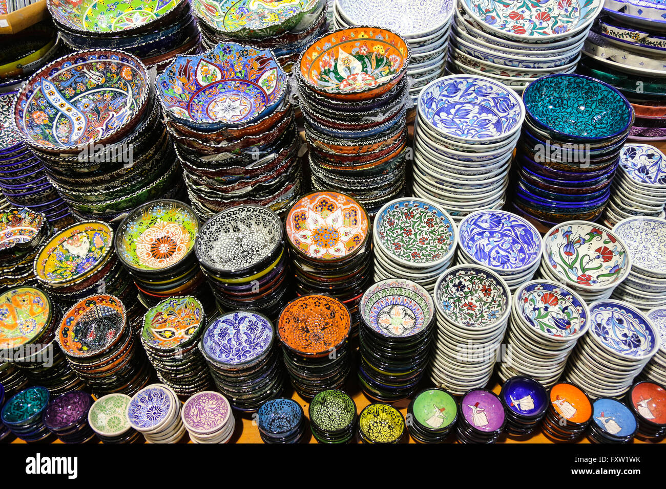Turkish Ceramics in Grand Bazaar, Istanbul City, Turkey Stock Photo Alamy
