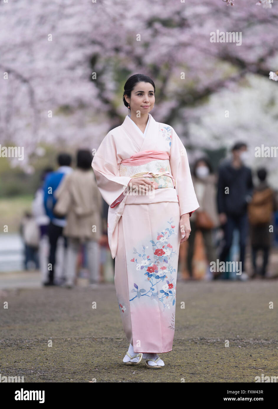 Woman wearing kimono hi-res stock photography and images - Alamy