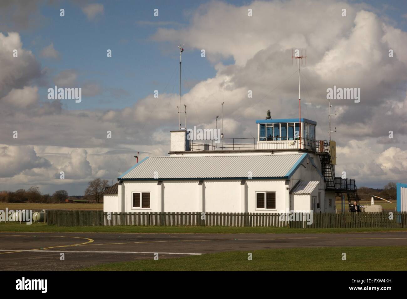 Control tower at Wolverhampton Halfpenny Green airport, Staffordshire, UK Stock Photo