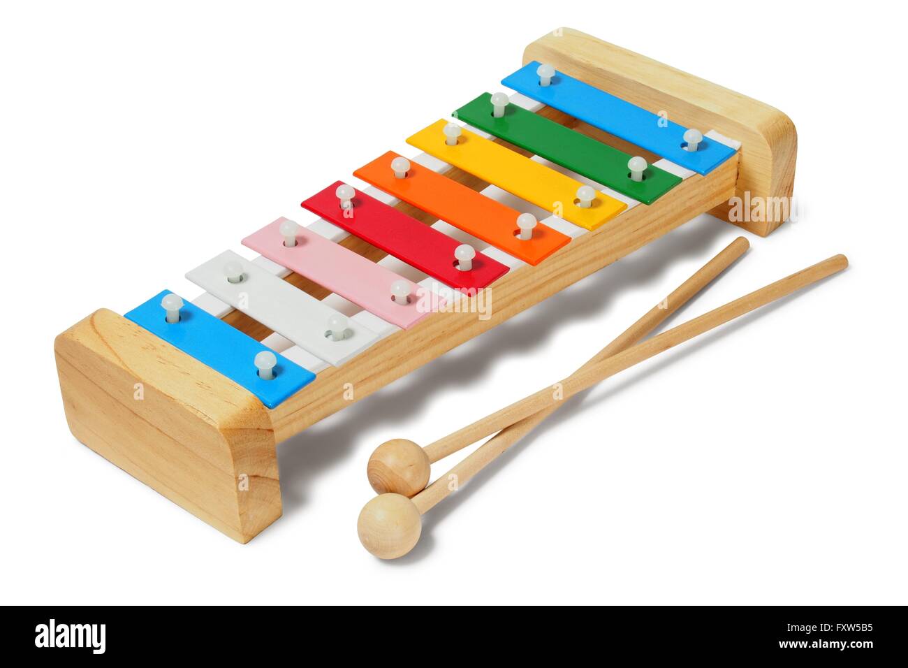 Rainbow xylophone on white background Stock Photo - Alamy