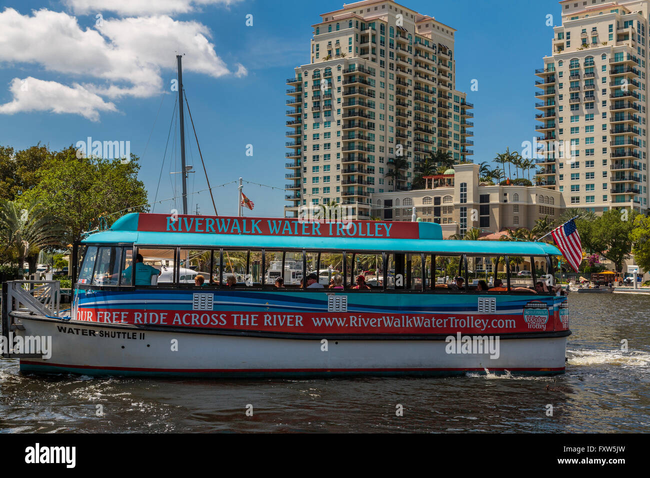Riverwalk Water Trolley Ft.Lauderdale Florida USA Stock Photo