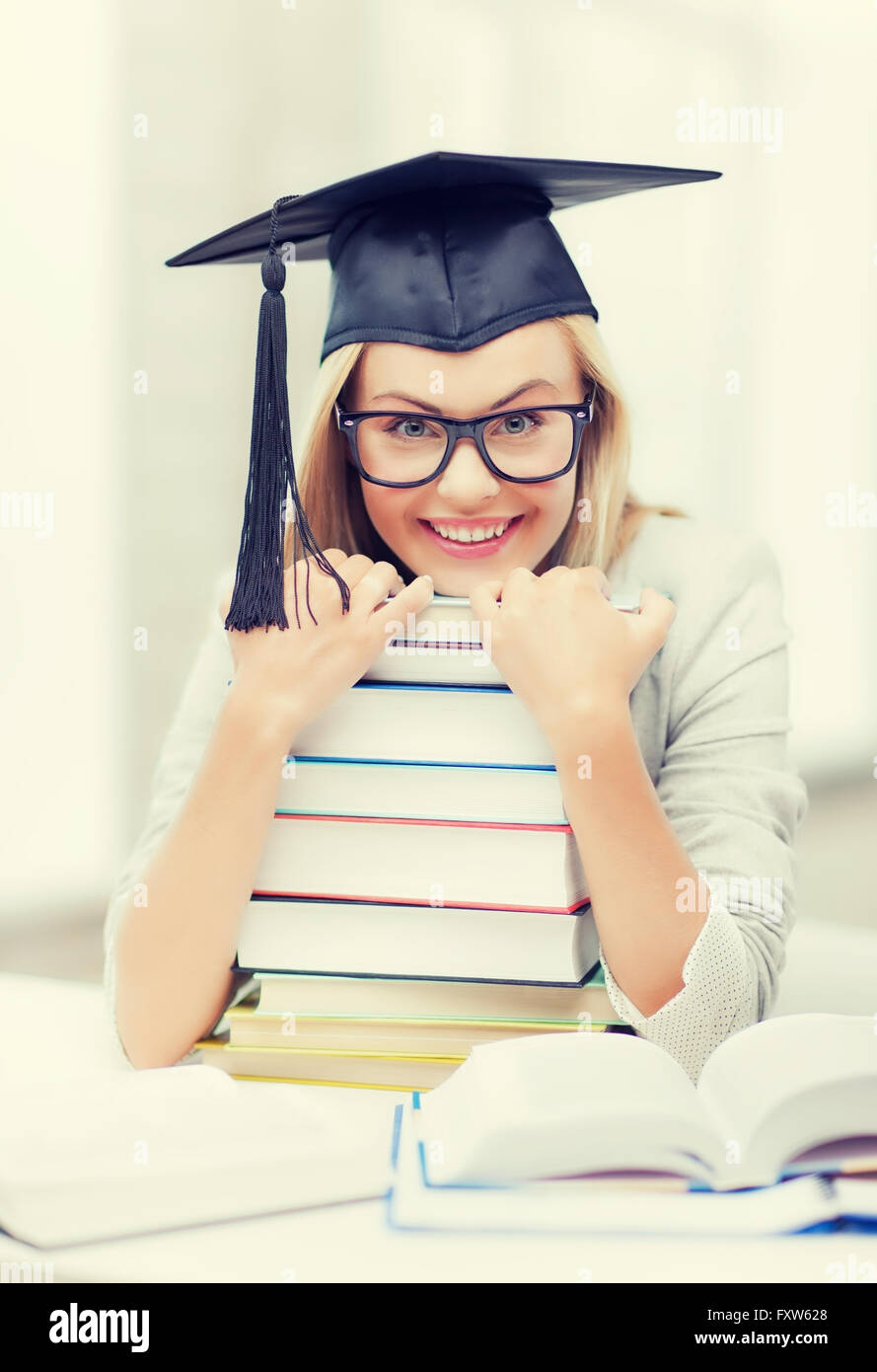 student in graduation cap Stock Photo Alamy