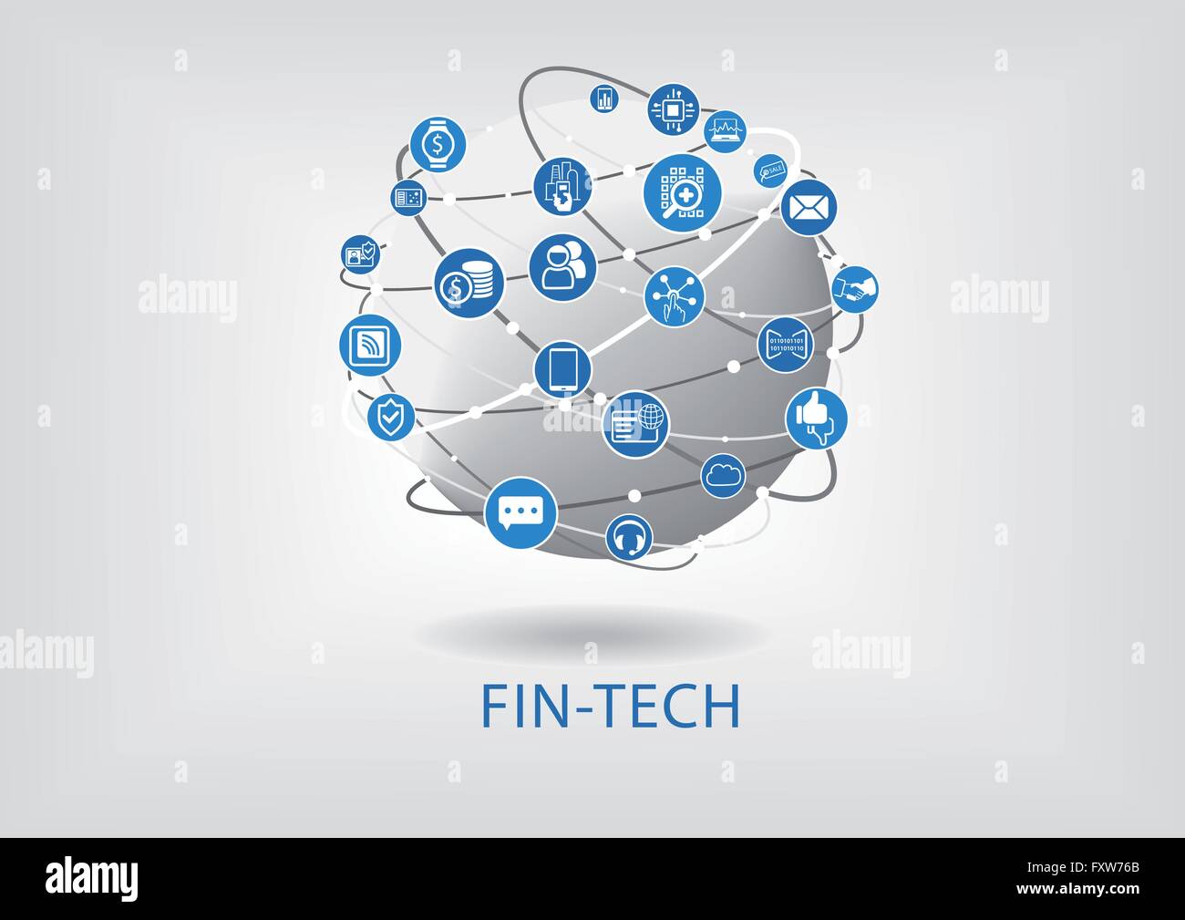 Fin-tech (financial technology) vector infographic and background Stock Vector