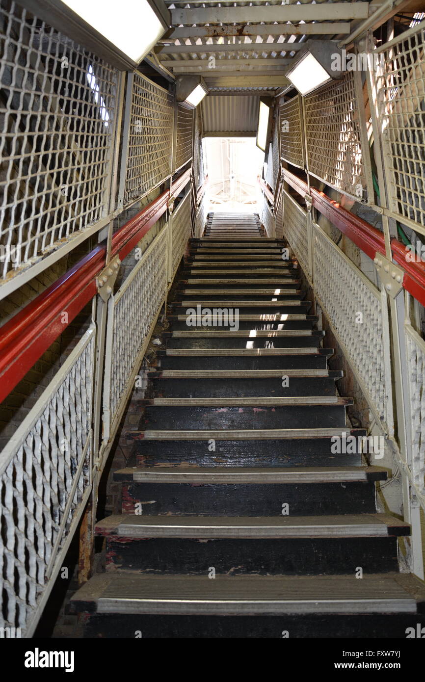 Stairs leading to the CTA Sheridan Station platform on the Chicago "L