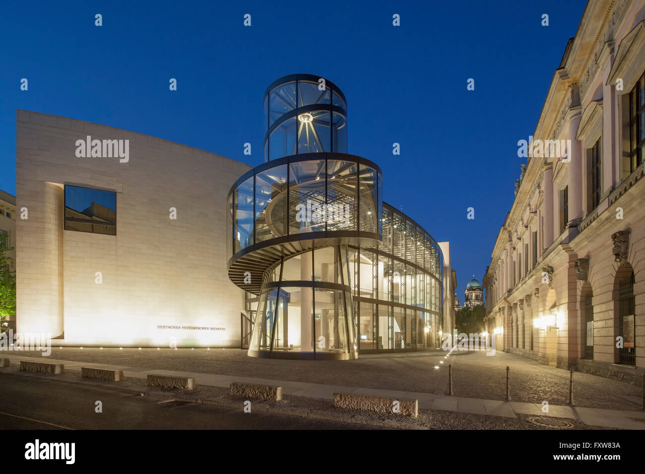 Historical Museum , I.M.Pei, Modern Glas and Steel Architecture, Dome, Berlin Stock Photo