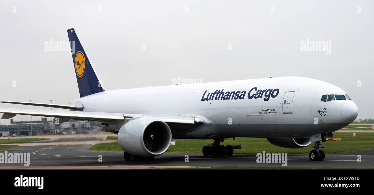 Lufthansa Cargo Airline Boeing 777-FBT Airliner D-ALFC Taxiing at  Manchester International Airport England United Kingdom UK Stock Photo -  Alamy
