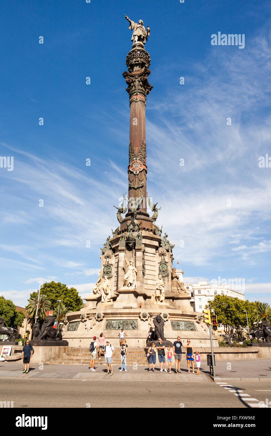 Christopher Columbus Monument, La Rambla, Barcelona, Spain Stock Photo -  Alamy