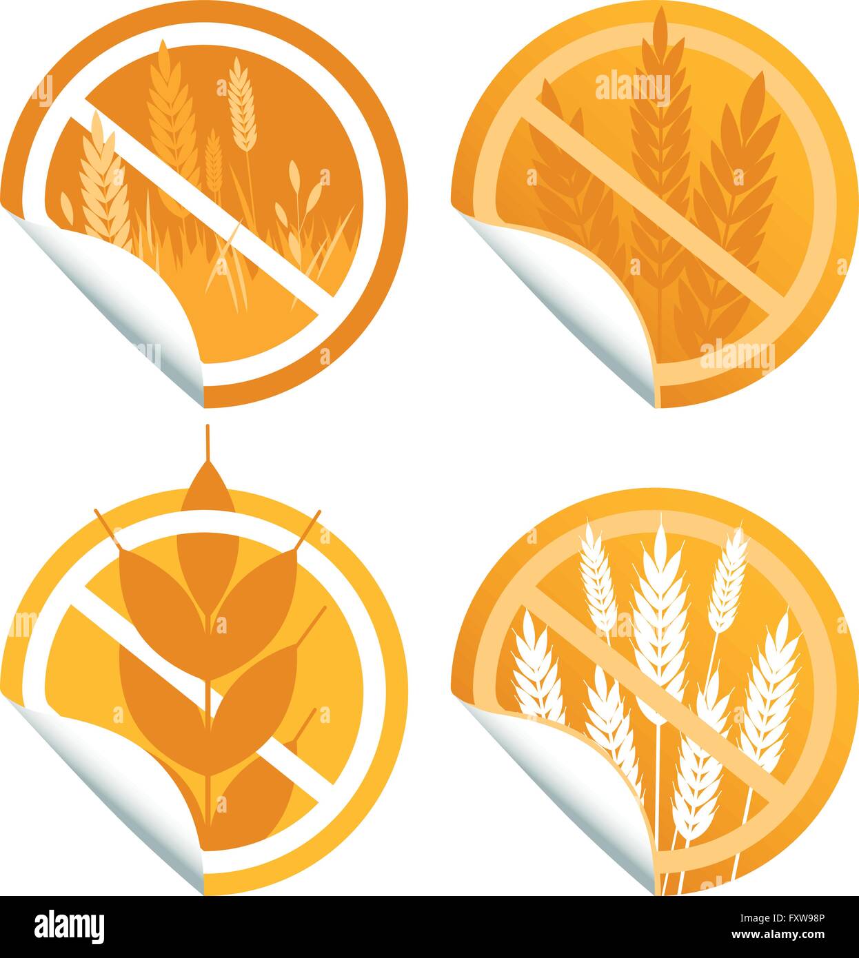 Gluten free food label sticker collection Stock Vector Image & Art - Alamy